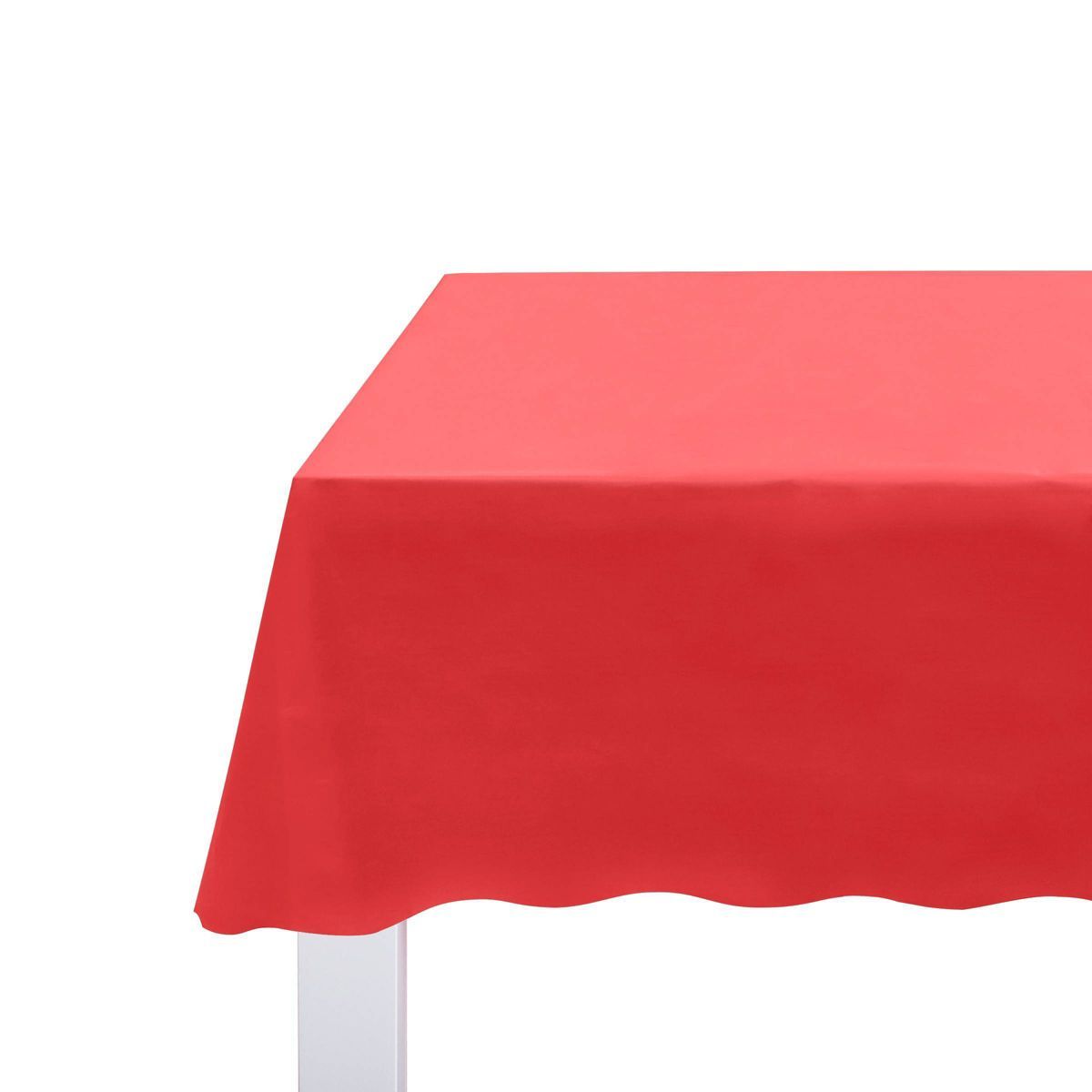 108" x 52.2" Classic Scalloped Edge Plastic Table Cover Red - Spritz™ | Target