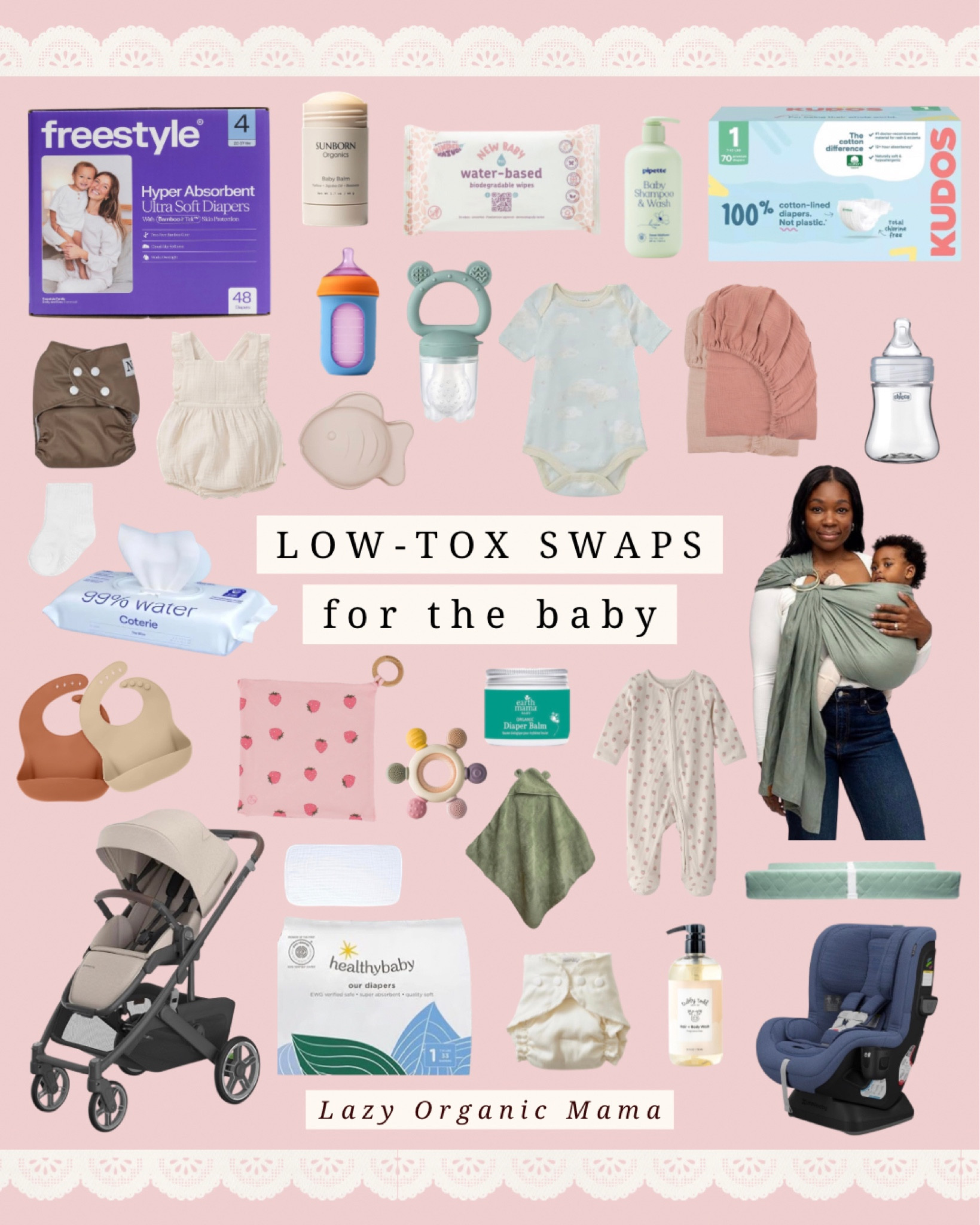 These are the low tox swaps for the baby - full of cotton, bamboo, and silicone options. From better baby carriers, strollers, to diapers and baby clothes! 

#LTKdayinmylife #LTKmomlife #LTKBaby