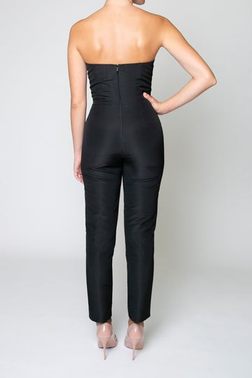 Silk Faille Twisted Bow Jumpsuit | ALEXIA MARIA