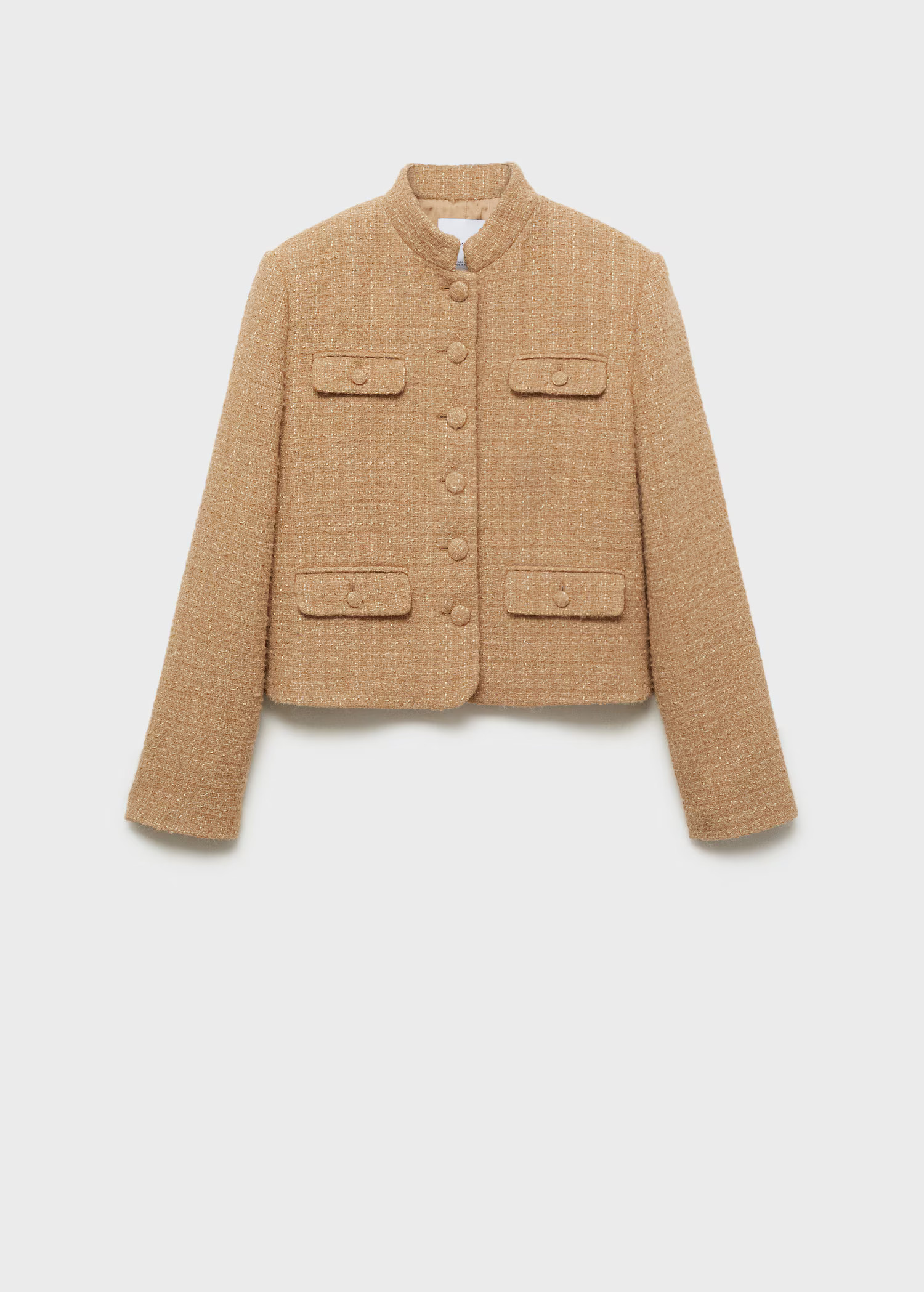 Tweed jacket with striped collar - Women | MANGO USA | Mango (US/MX/AU)