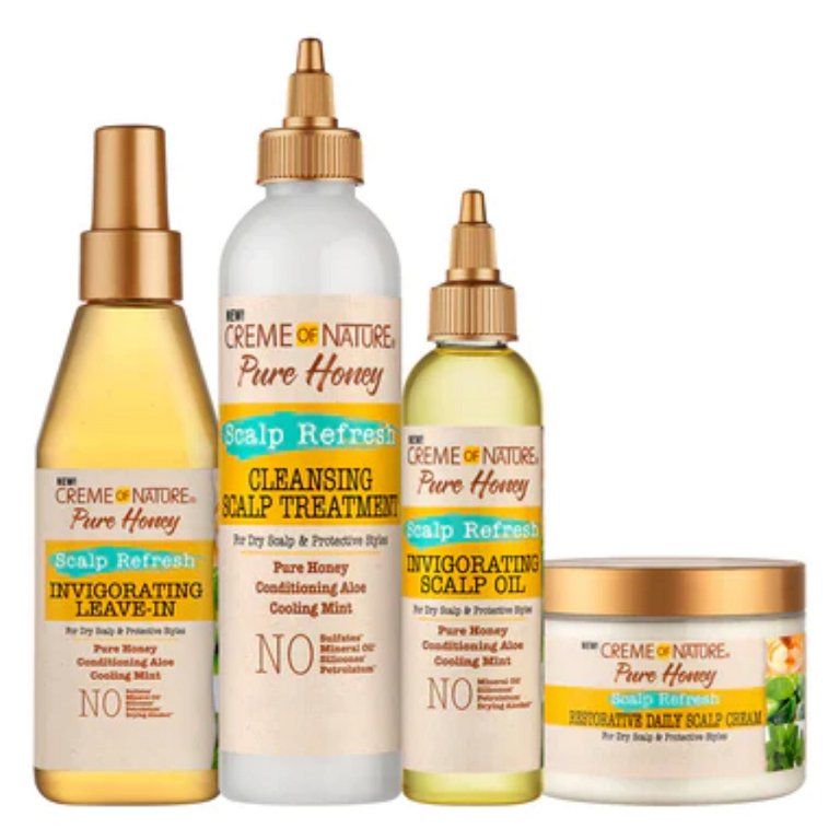 [ SET of 4 ] CREAM of NATURE - Pure Honey Scalp Refresh Kit [Leave In Conditioner / Cleansing Sca... | Walmart (US)