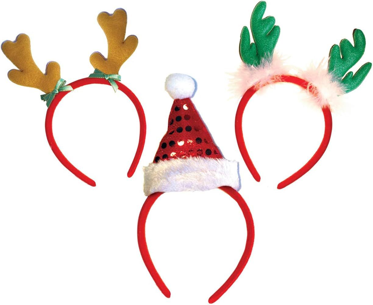 OLYPHAN Headbands for Christmas - Women - Reindeer Antler & Santa Hat Headband Hats - Kids & Adul... | Amazon (US)
