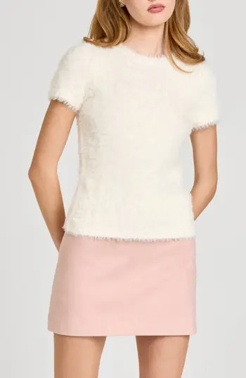 WAYF Hannah Short Sleeve Sweater in Ivory at Nordstrom Rack, Size X-Large | Nordstrom Rack