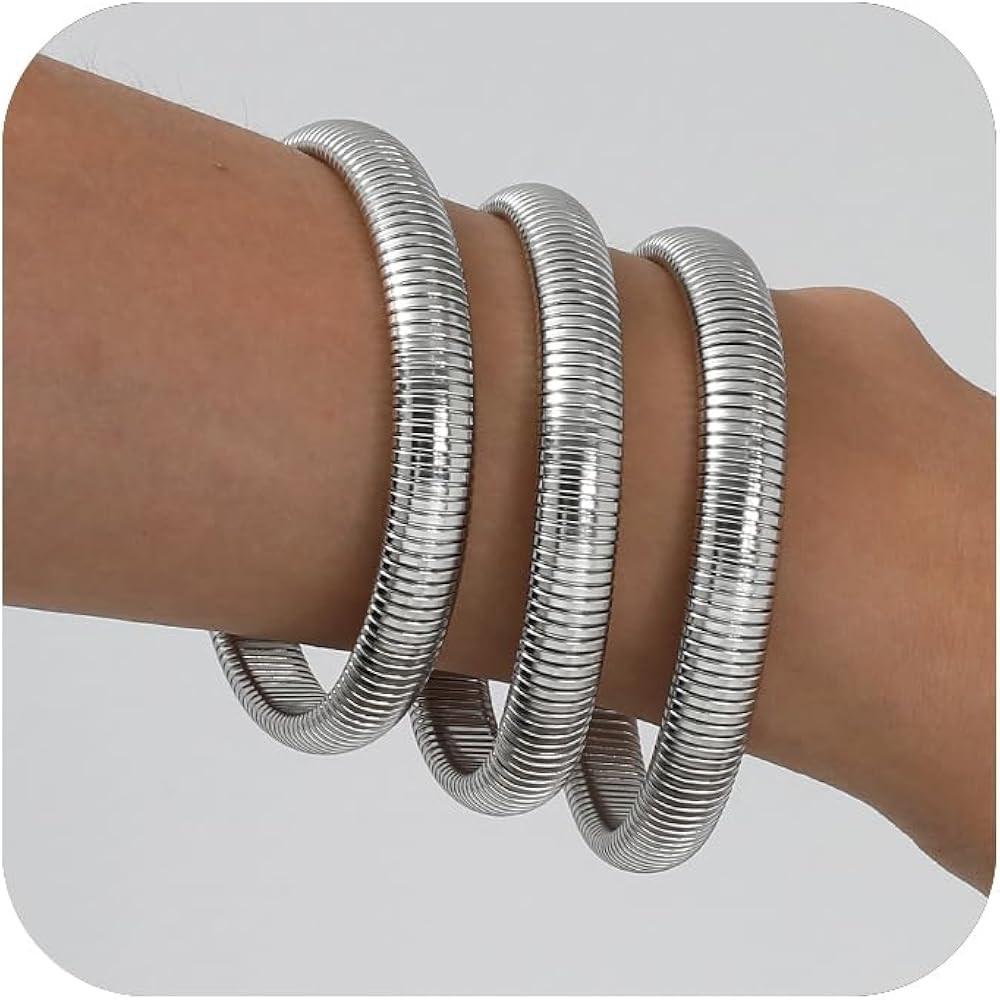 Gold Bracelets for Women, Gold Bangles for Women Chunky Bangle Bracelets for Women Bracelets Stac... | Amazon (US)