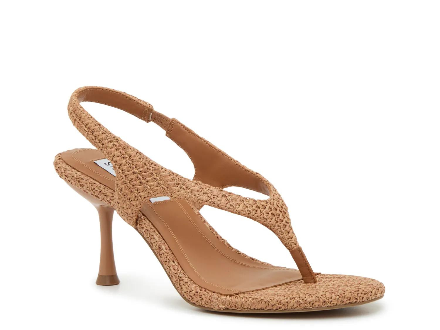 Steve Madden Cleeo Sandal | Women's | Tan Raffia | Size 9.5 | Sandals | Slingback | DSW