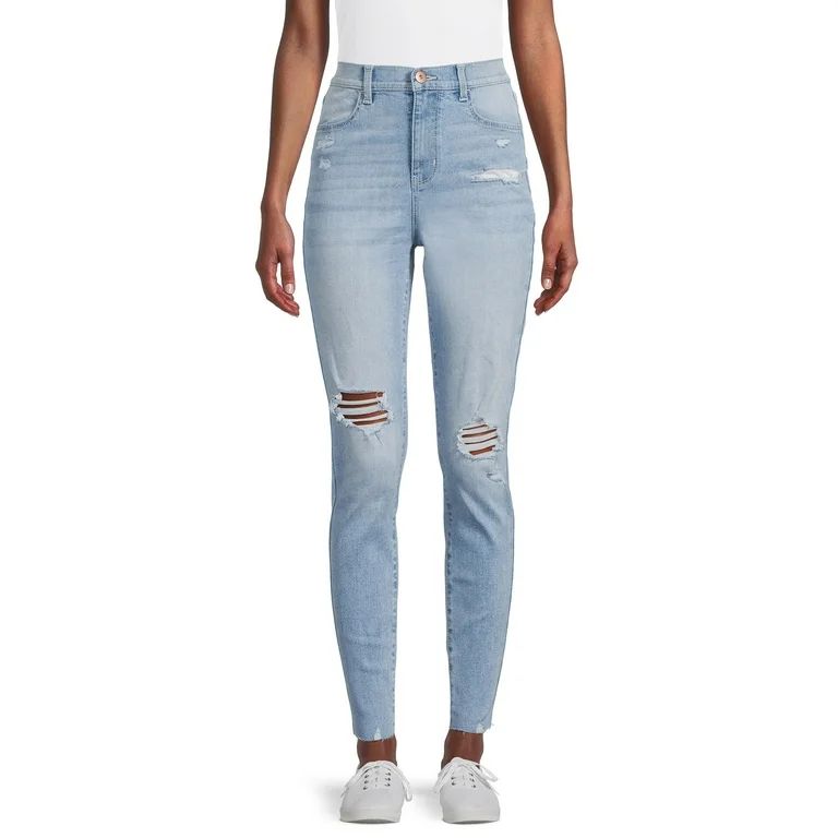 No Boundaries Juniors Destructed Curvy Slim Jeans | Walmart (US)