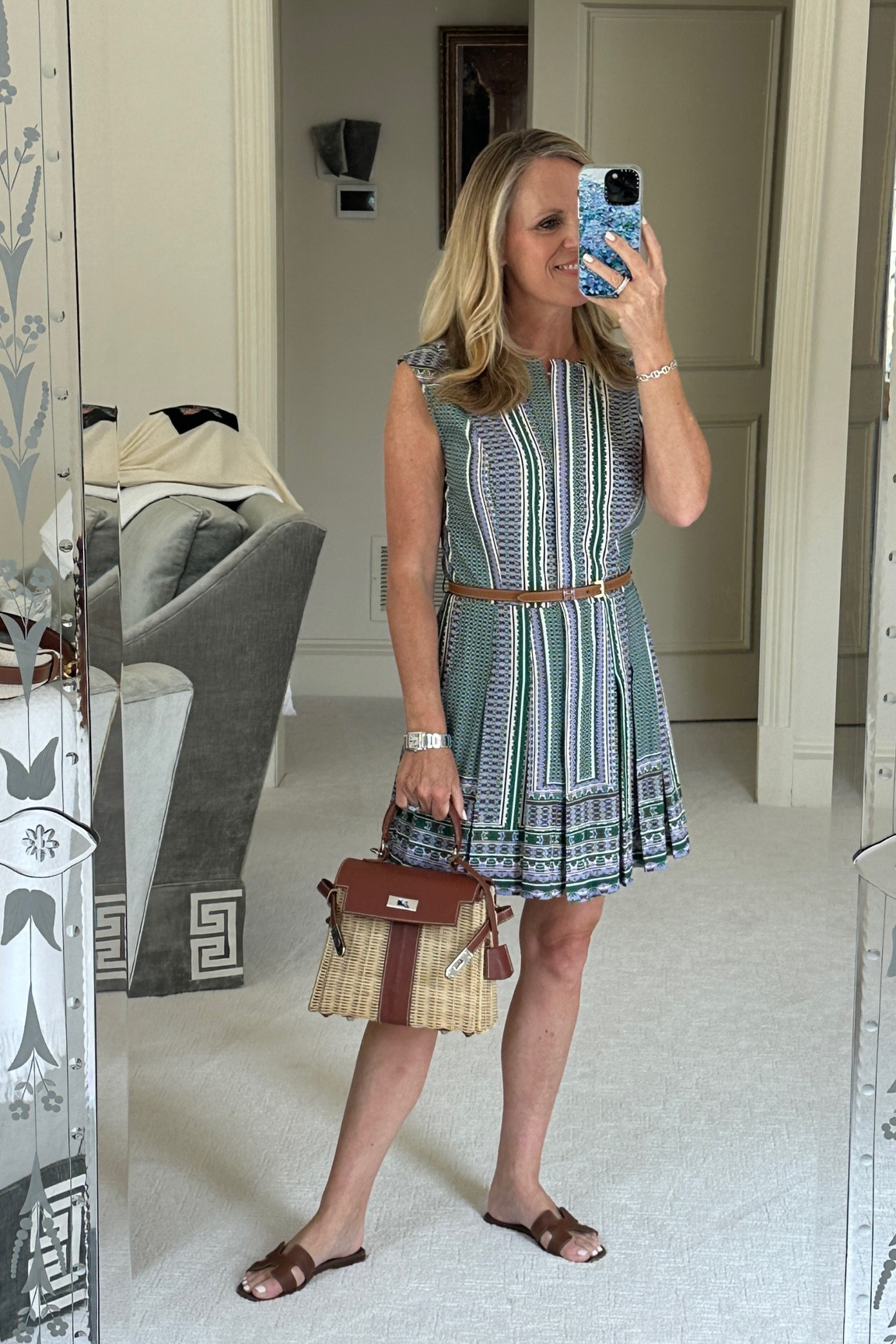 The perfect outfit for a super hot fall day! I love this green lavender and chocolate, brown geometric, print romper from Cartolina it fits true to size and I am 5‘2“ tall wearing a size XS

#LTKStyleTip #LTKOver40 #LTKSeasonal