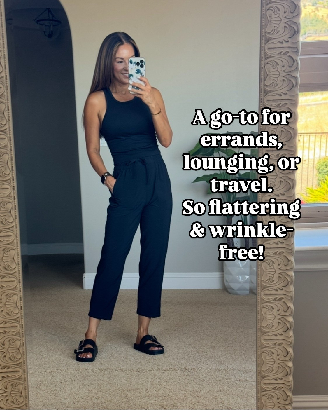 Back in stock!! Ultra, lightweight, slightly stretchy, quick dry, fabric capris style both XS. This tank is an extremely flattering with built in bra & removable pads. These pants are perfect pants for everything! Petite friendly!
