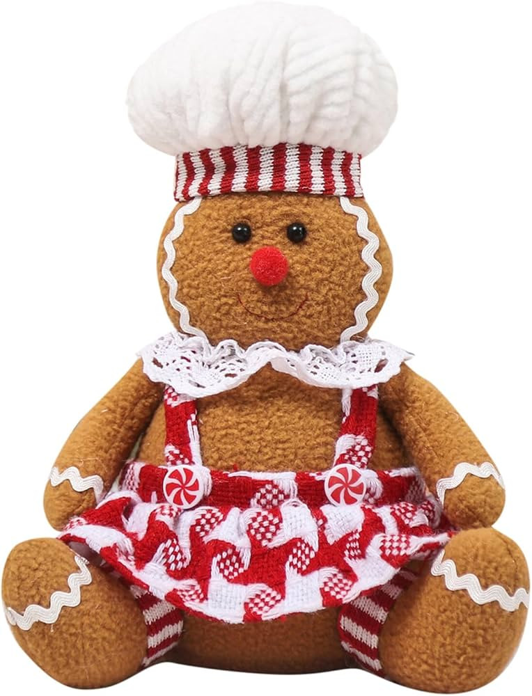 Gingerbread Man Christmas Tree Topper Decorations, Ginger White Red Green, Funny Xmas Plush Stuff... | Amazon (US)