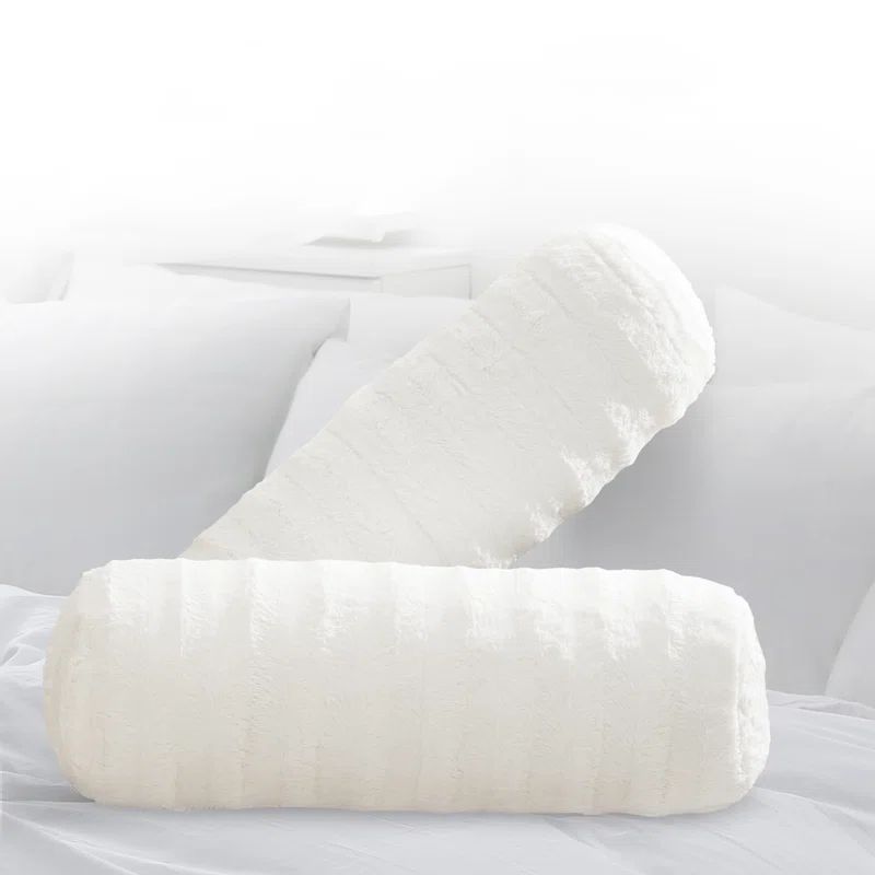 Cheer Collection Faux Fur Bolster Pillow | Wayfair North America