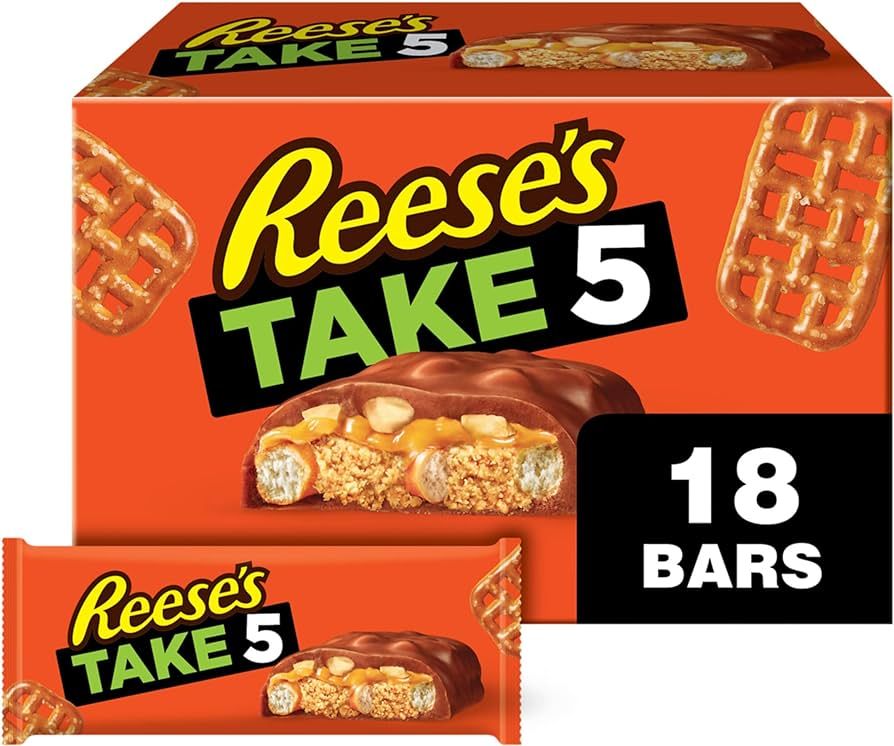 REESE'S TAKE 5 Pretzel, Peanut and Chocolate Candy Bars, 1.5 oz (18 Count) | Amazon (US)