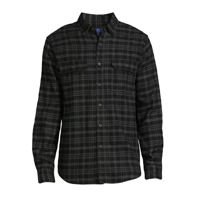 George Men's Long Sleeve Flannel Shirt, Sizes XS-3XLT - Walmart.com | Walmart (US)
