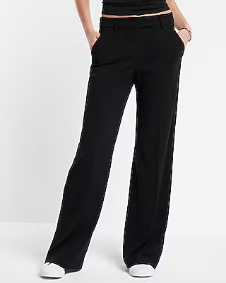 Editor Mid Rise Relaxed Trouser Pant Black Women's 0 | Express