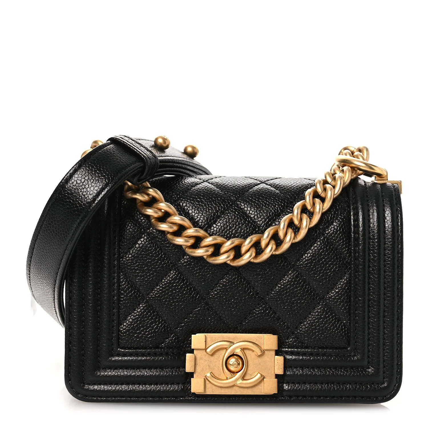 Chanel Caviar Quilted Mini Boy Flap Black 1865306 | FASHIONPHILE (US)