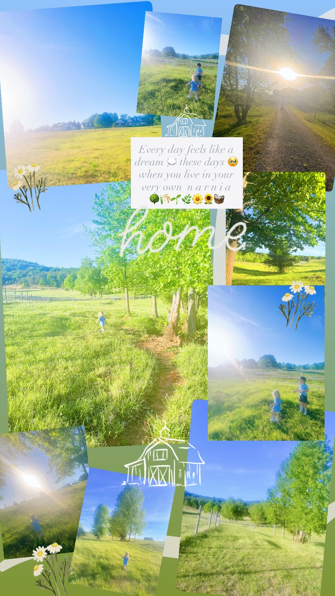 Every day feels like a dream 💭 these days 🥹 when you live in your very own  n a r n i a 
🌳🌾🌱🌿🌼🌻🧺