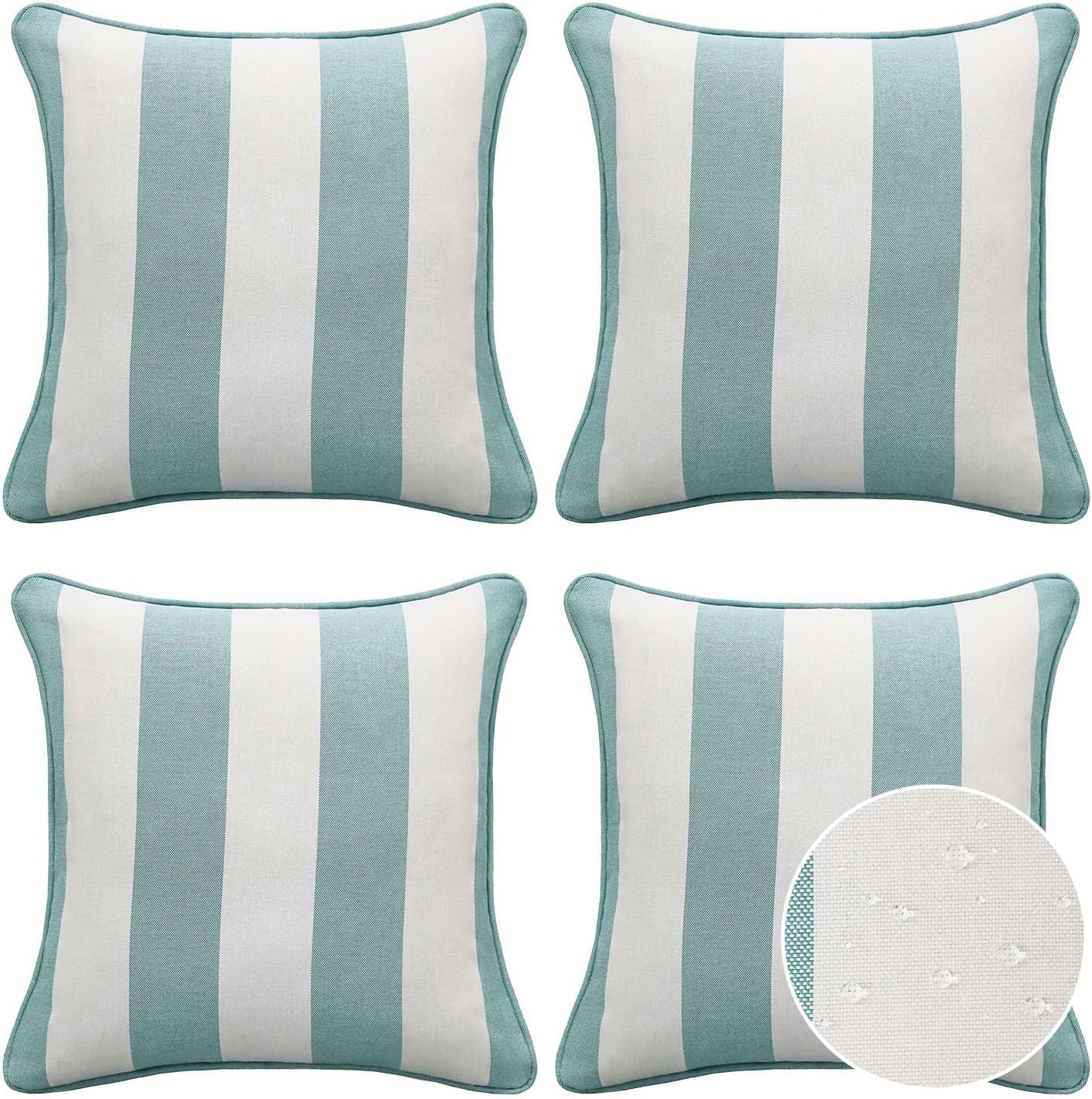 Decorative Outdoor Water Repellent Throw Pillows with Inserts, Set of 4, 18" x18" Pillows for Pat... | Amazon (US)