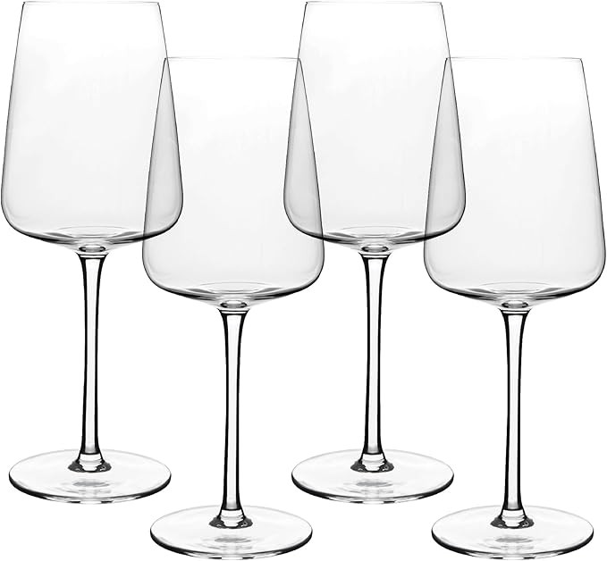 over&back 18oz Modern Glassware - Set of 4 Contemporary Stem Drinking Glasses for Parties, Get-to... | Amazon (US)