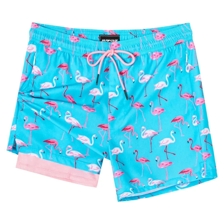 SURF CUZ Mens Swim Trunks with Compression Liner Mens Swimming Trunks 5 Inch Bathing Suit with Zi... | Walmart (US)