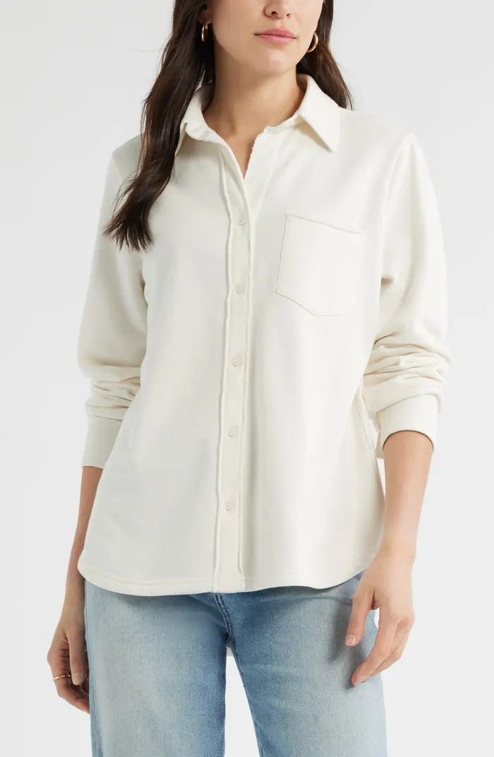 Caslon® French Terry Button-Up Shirt | Nordstrom | Nordstrom