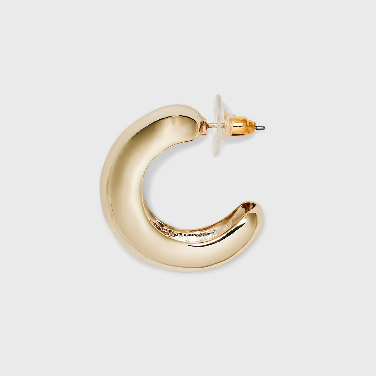 Puffy Hoop Earrings - A New Day™ Gold: Nickel-Free Metal, Zinc, Post Closure, 1.14" Length, 0.7... | Target