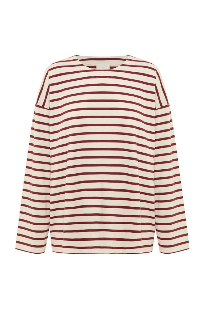 ARLO LONG SLEEVE TOP - CRIMSON STRIPE | POSSE (Australia & New Zealand)