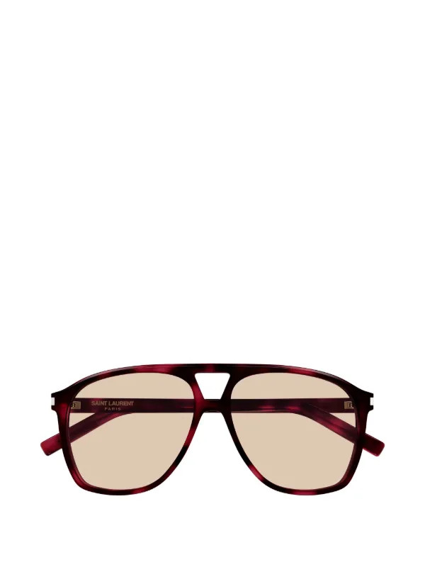 Saint Laurent Eyewear Dune Pilot Sunglasses | Brown | FARFETCH UK | Farfetch Global
