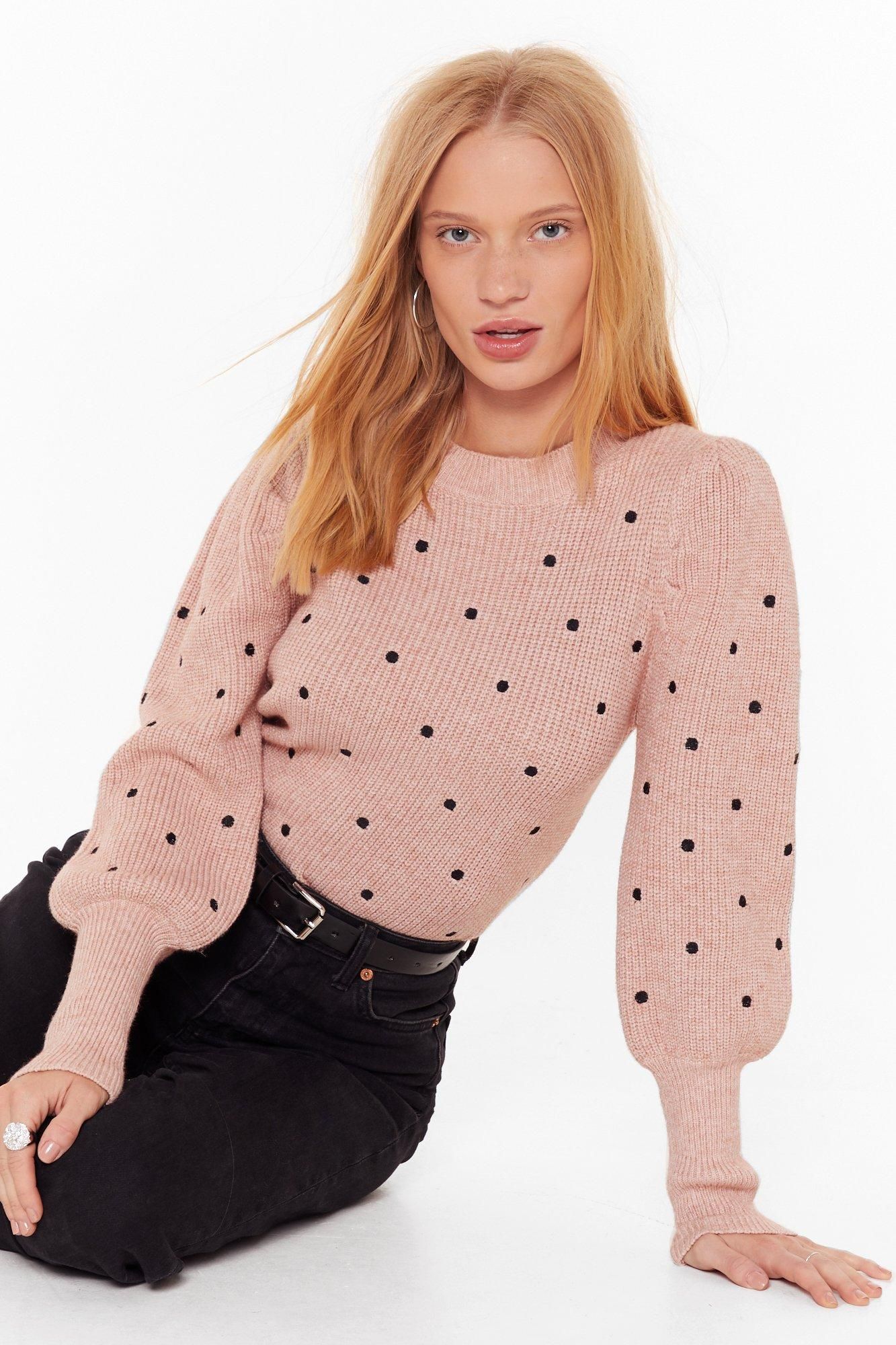 Womens Knit's Gettin' Dot in Here Relaxed Sweater - Pink | NastyGal (US & CA)