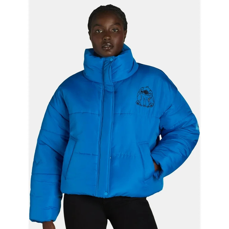 Stitch Women’s Puffer Jacket, Sizes XXS-XXL - Walmart.com | Walmart (US)