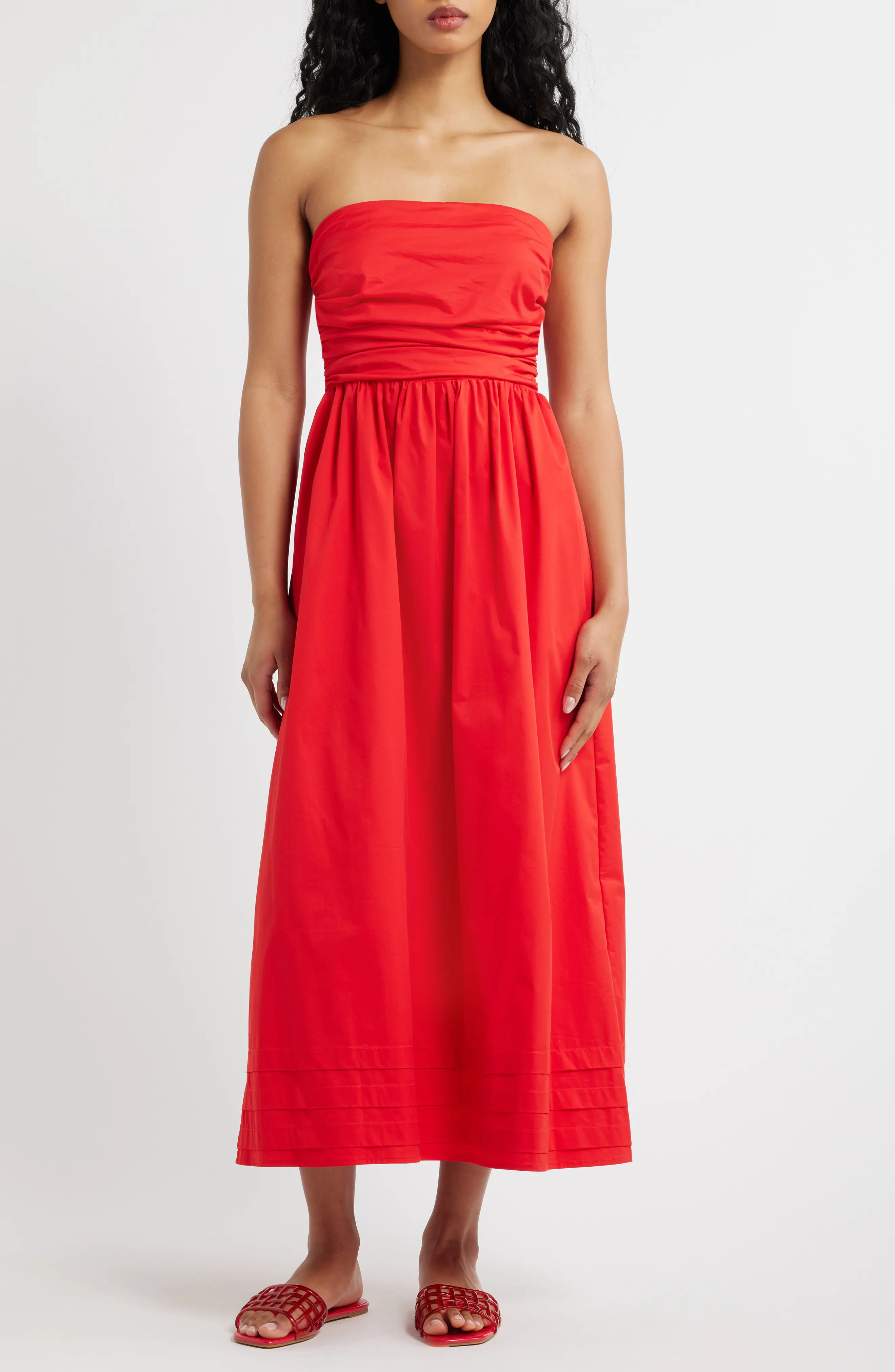 Joey Strapless Cotton Blend Poplin Dress (Women) | Nordstrom | Nordstrom