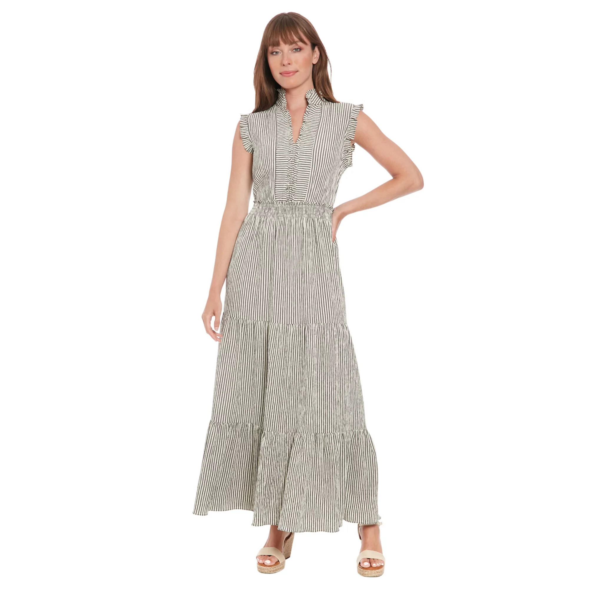 Petite London Times Smocked Waist Tiered Maxi Dress | Kohl's