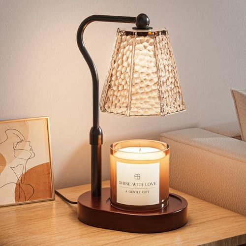 Candle Warmer Lamp with Timer Dimmable, Height Adjustable Wax Melt Warmer for Home Decor & New Home Bedroom, Vintage Candle Lamp for Scented Wax Jar Candles with 2 Bulbs,Birthday Gift for Women & Moms | Amazon (US)