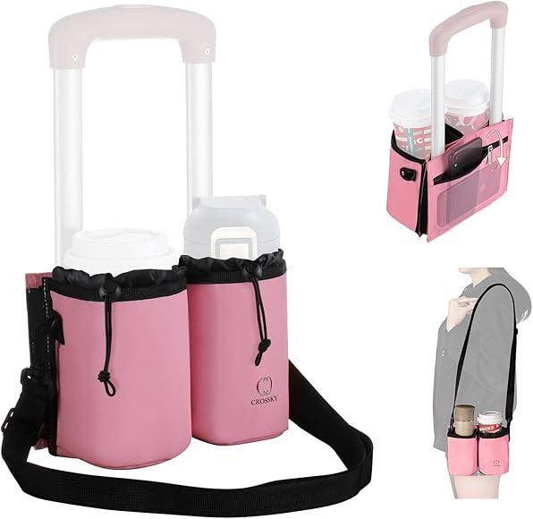 Luggage Travel Cup Holder Bag with Shoulder Strap, Thermal Insulation and Zipper Pocket, Free Your H | Amazon (US)