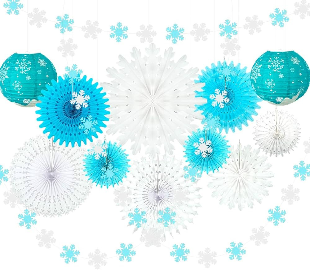 Winter Wonderland Snowflake Frozen Party Decorations Kit with Snowflakes Garland Bunting Banner H... | Amazon (US)