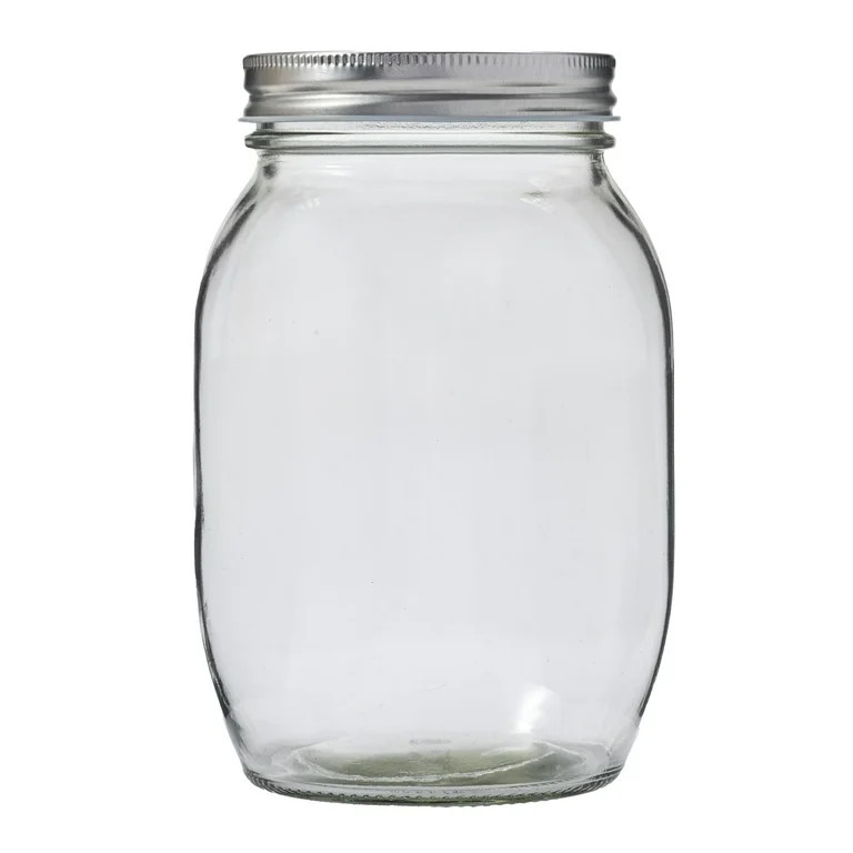 Plaid Surface Glass Mason Jar, 32 oz | Walmart (US)