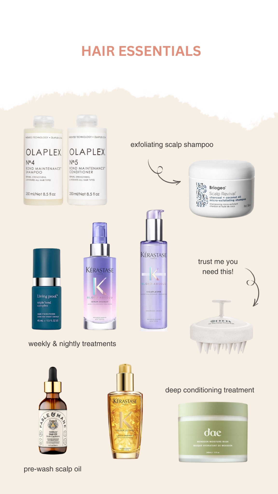 My hair essentials 🤍 I swear these have helped my hair grow so much and it’s so much thicker, healthier and softer 

#LTKbeauty #LTKfindsunder100 #LTKMostLoved