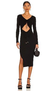 MORE TO COME Kaylee Ruched Dress in Black from Revolve.com | Revolve Clothing (Global)