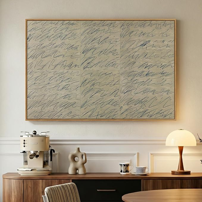 Framed Neutral Modern Beige Abstract Line Wall Art, 1 Piece 24x36 In | Amazon (US)