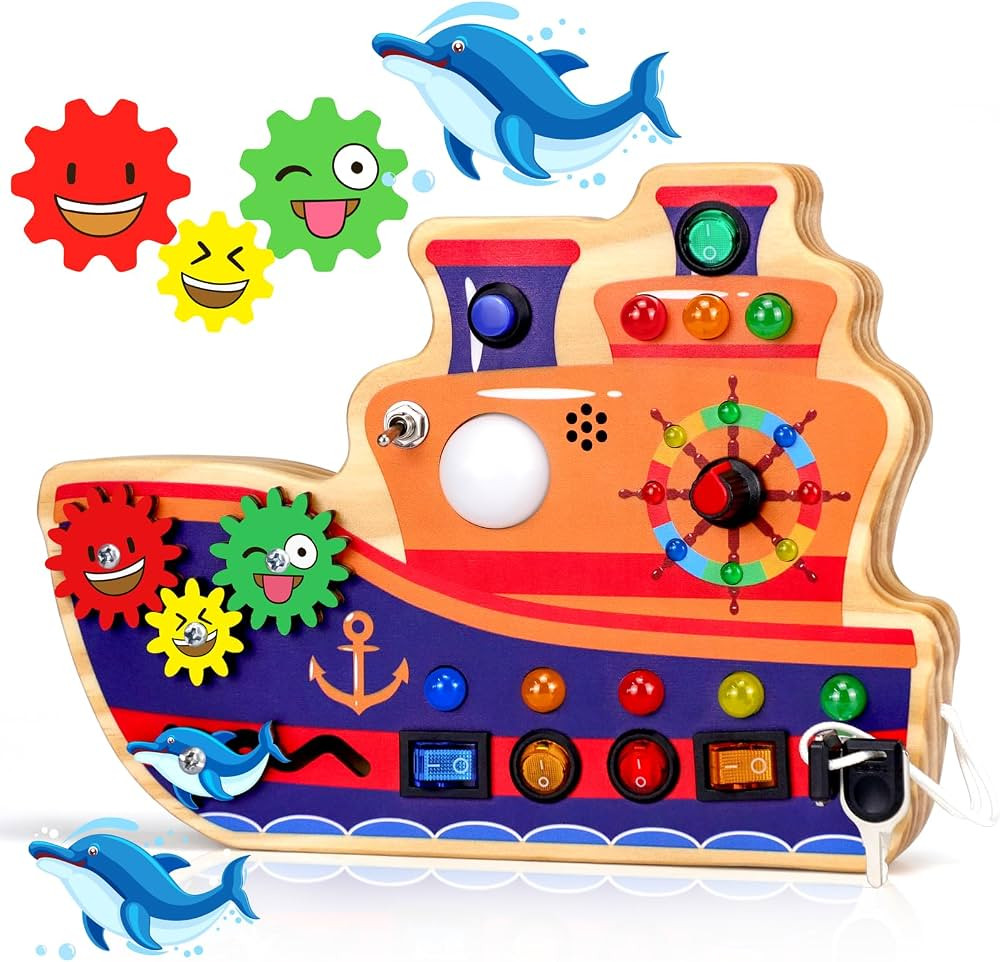 RichBoy Montessori Busy Board for Toddlers - Wooden Autism Sensory Toys Toddler Travel Activity B... | Amazon (US)