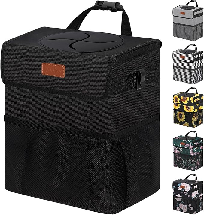 Vankor Car Trash Can for Car Cute, Car Trash Bag Bin Hanging Waterproof Automotive Car Garbage Ca... | Amazon (US)