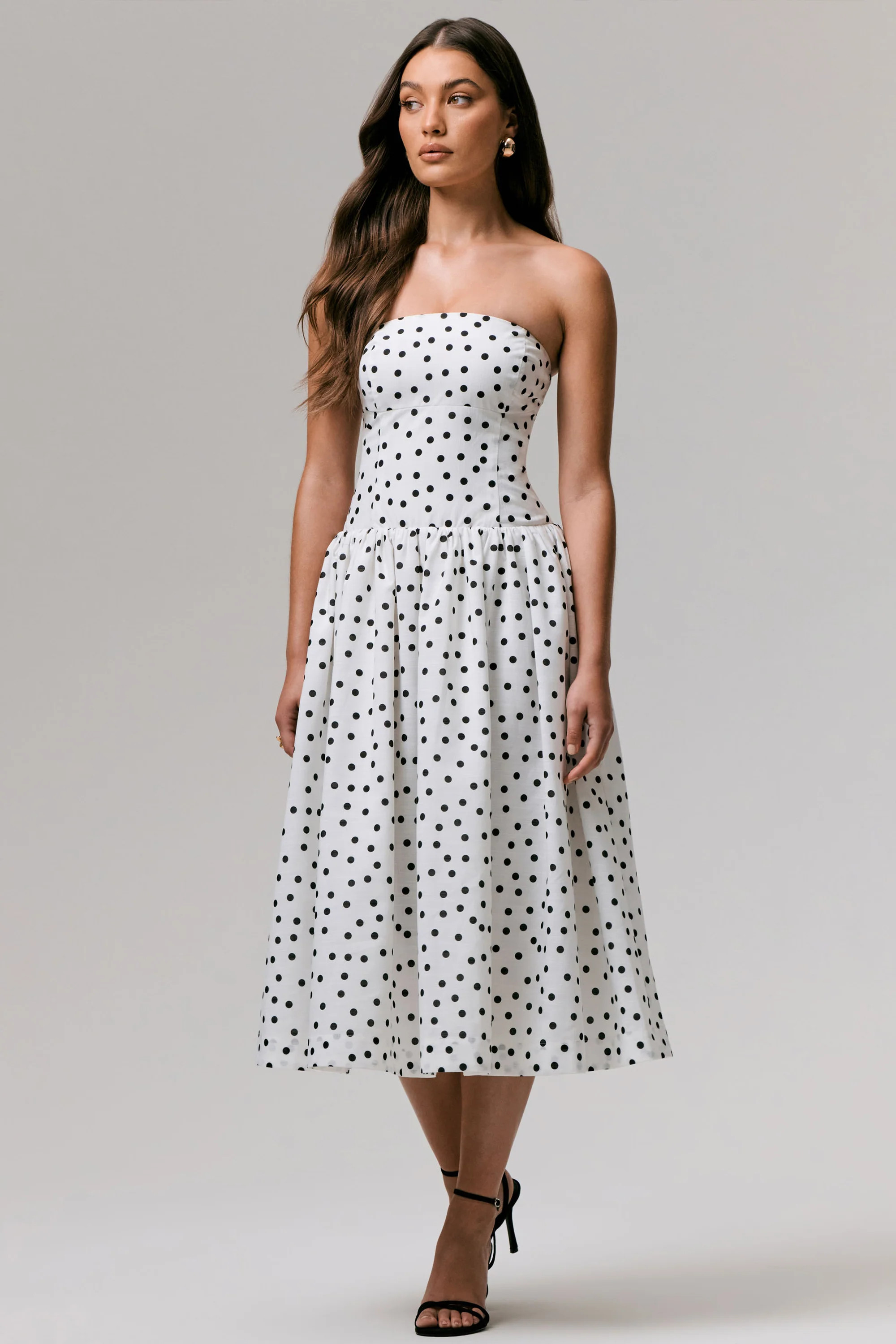 Triumph | Polka Dot Bandeau Midi Dress | Club L London