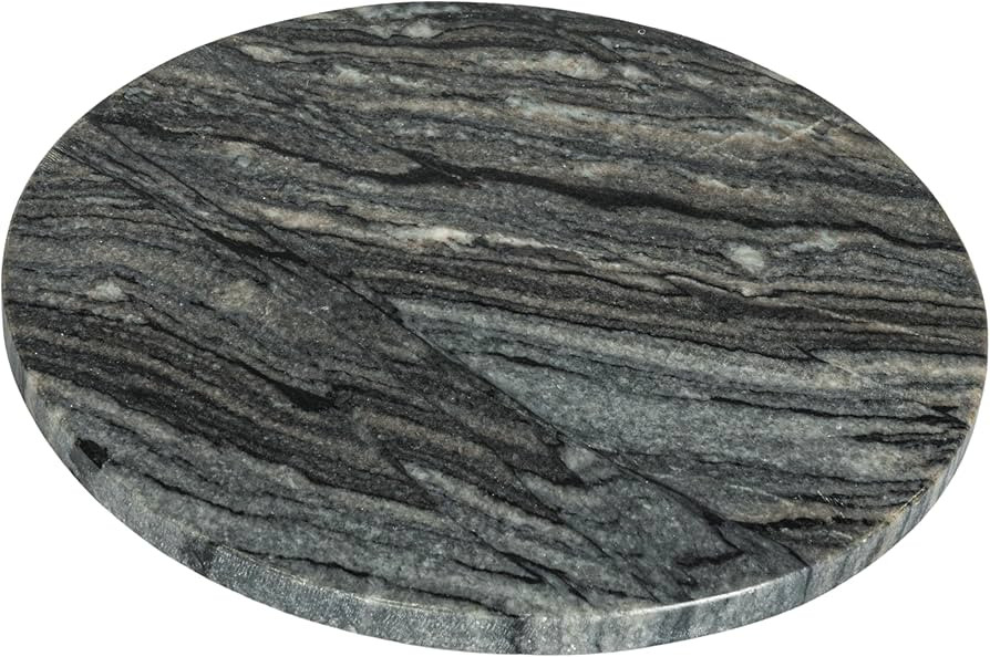Creative Co-Op Round Marble Charcuterie or Cutting Board, Grey | Amazon (US)