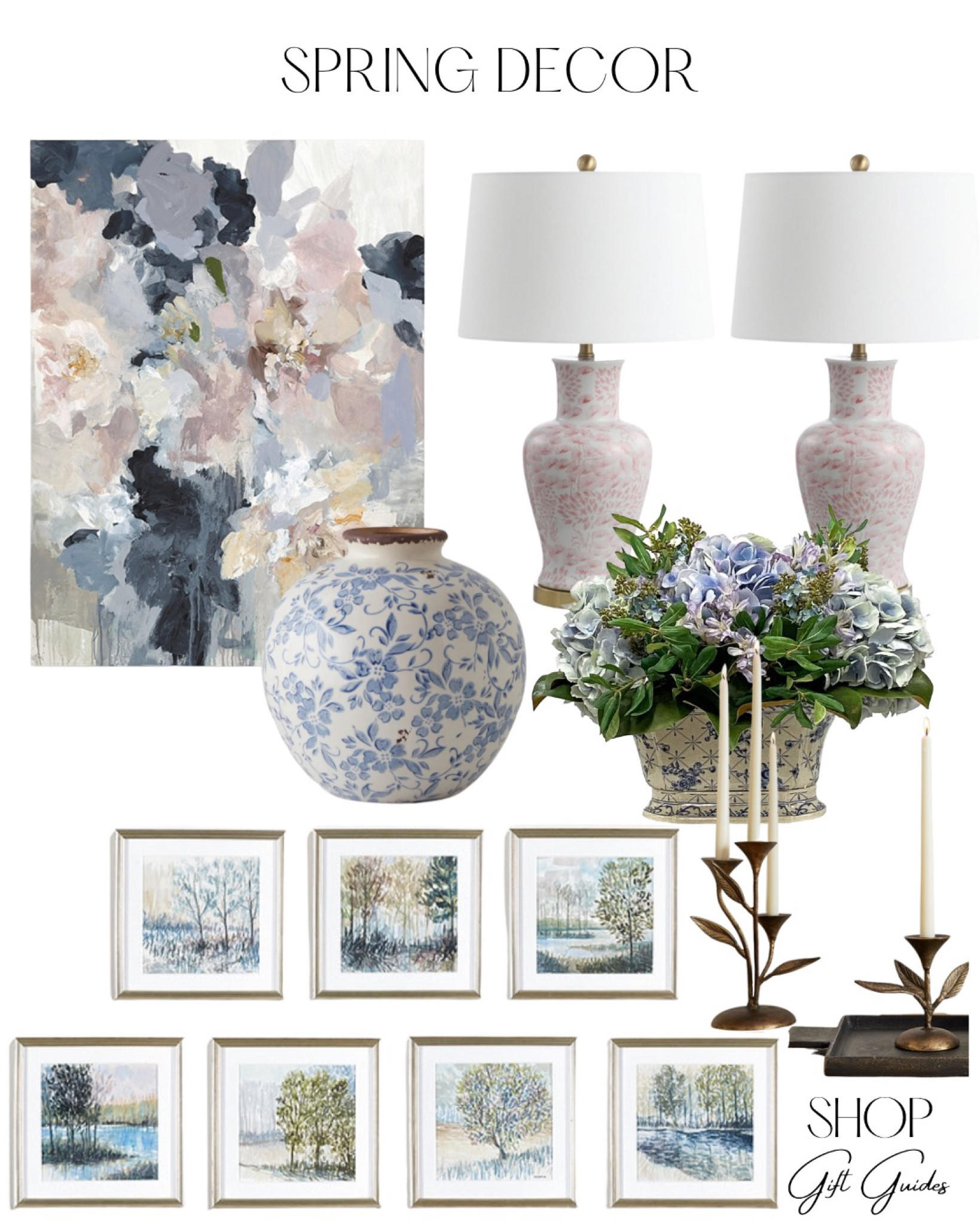 Spring decor finds 💙🌷 

Home decor, faux flowers, botanical decor, candleholders, wall art, Pastel home decor favorites

#LTKhome #LTKfamily #LTKFind