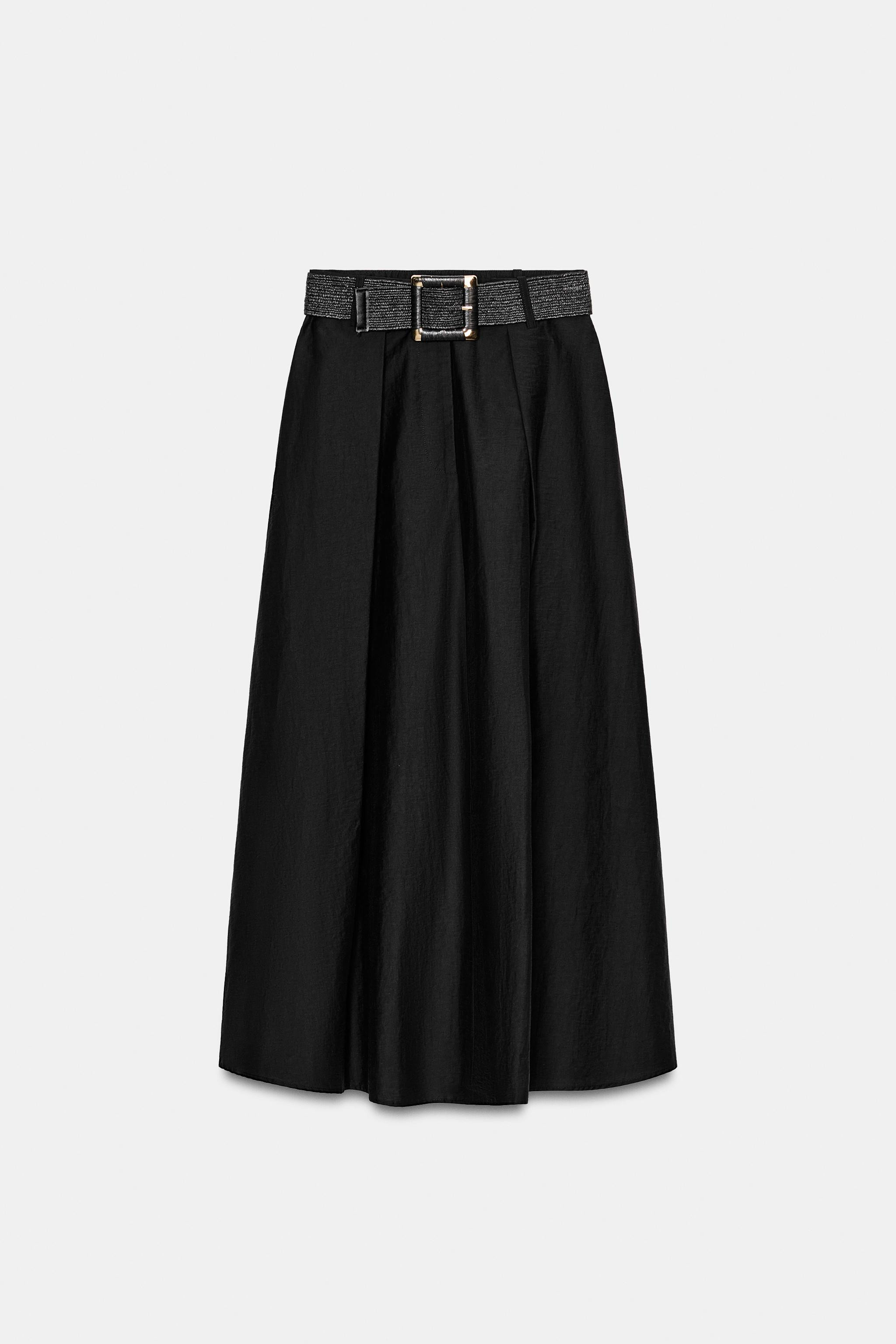 MIDI SKIRT WITH BELT | Zara US