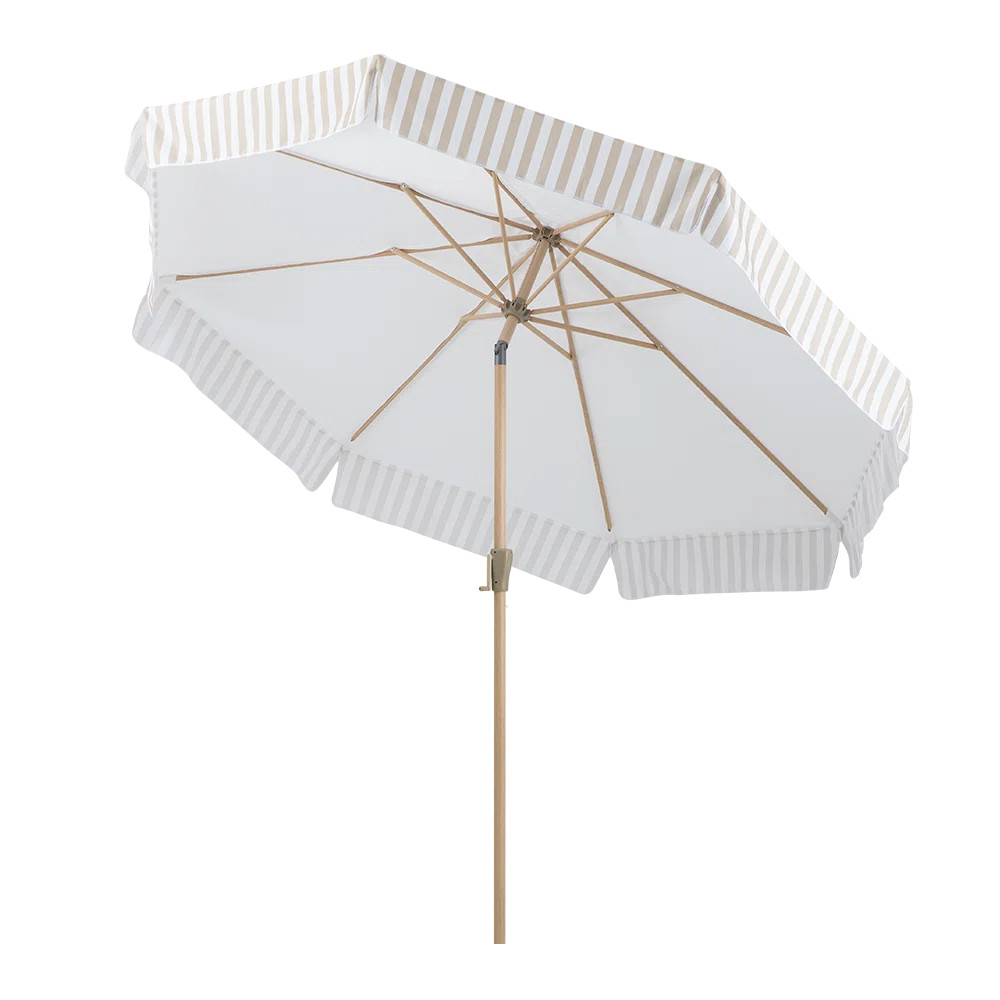 9ft Crank Umbrella - Beige Stripe | Wayfair North America