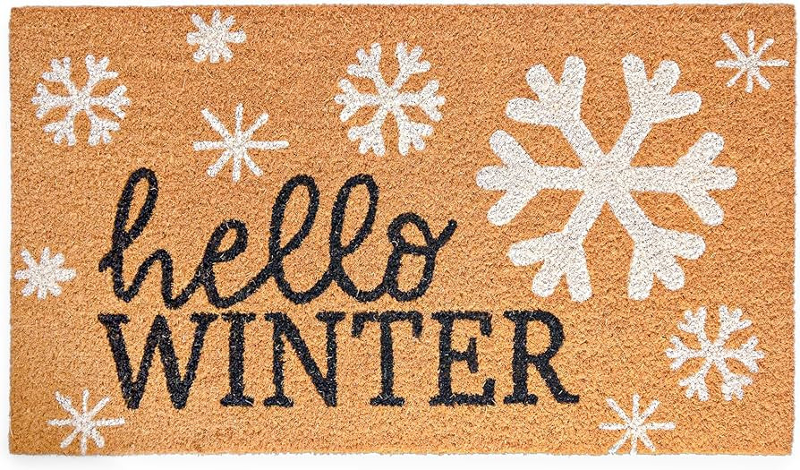 MAINEVENT Hello Winter Door Mat 30x17 Inch, Snowflake Door Mat for Covered Outdoor Area, Outdoor ... | Amazon (US)