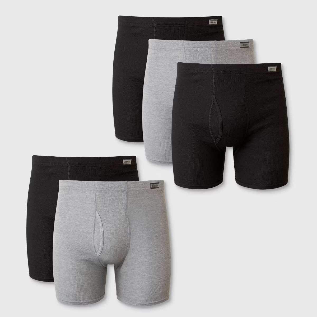 Hanes Men's Comfort Soft Waistband Boxer Briefs 5pk - Black/Gray XXL | Target