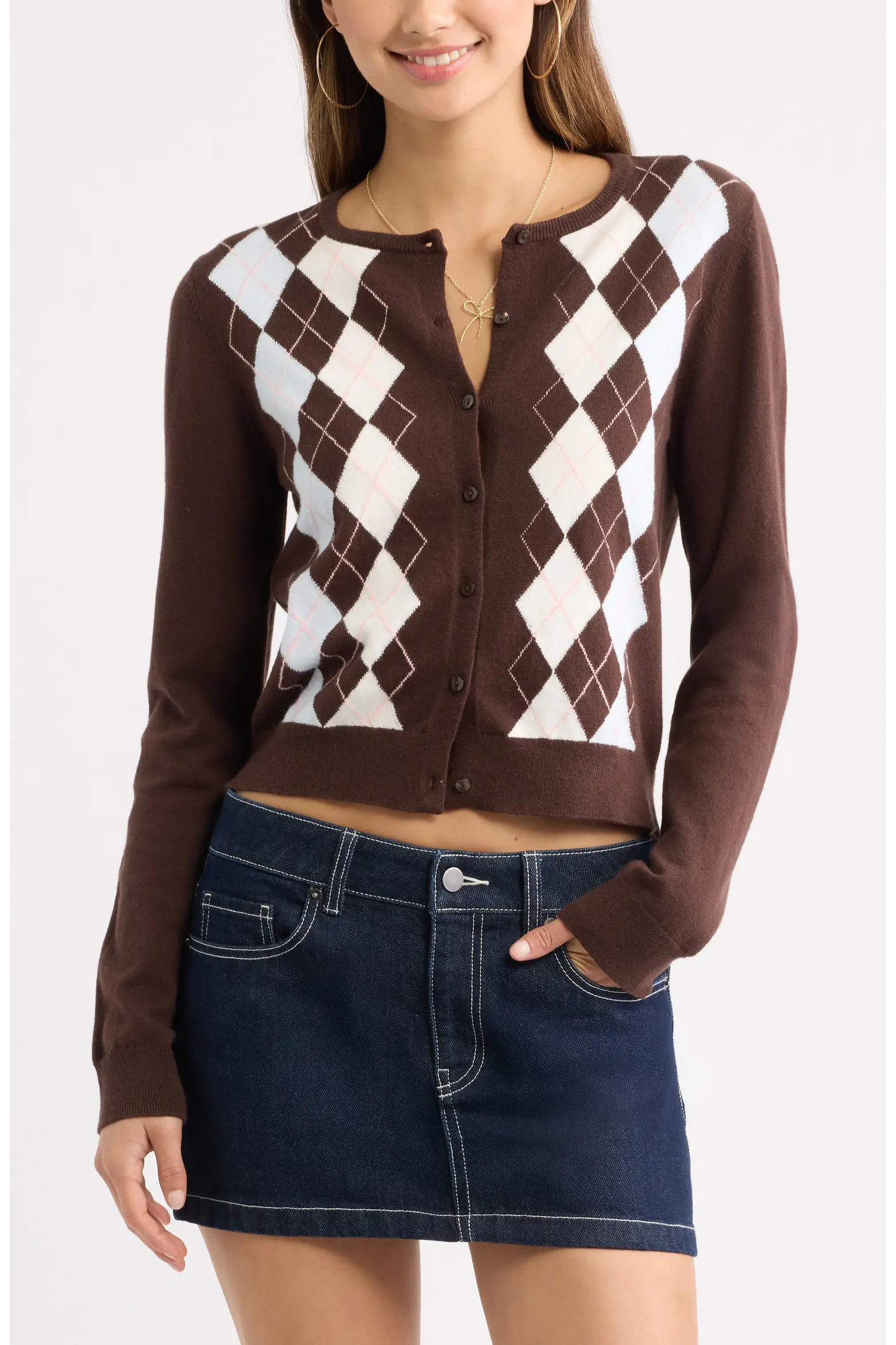 BP. Crewneck Cotton Blend Cardigan (Women) | Nordstrom | Nordstrom