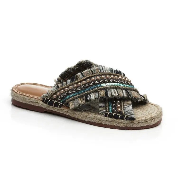 Weaving Color Block Espadrilles Slippers | Rosegal US