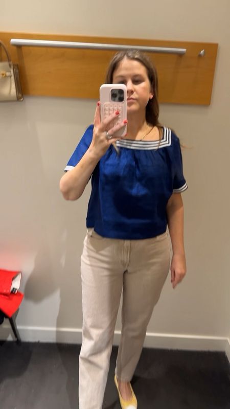 This cute sailor inspired top is so fun for summer! I love it with high waist bottoms and sandals or mesh ballet flats. I’m wearing a small. Runs true to size. 

#LTKFindsUnder100 #LTKStyleTip #LTKSeasonal