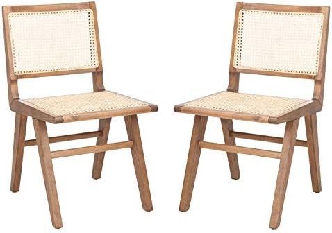 Safavieh Couture Home Collection Hattie Walnut French Cane Living Room Dining Accent Chair (Fully... | Amazon (US)